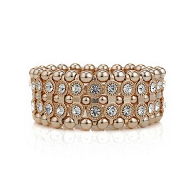 Rose gold crystal and bead bracelet